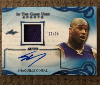 2019 Leaf In The Game Shaquille O’neal Auto Jersey Patch D 27/30