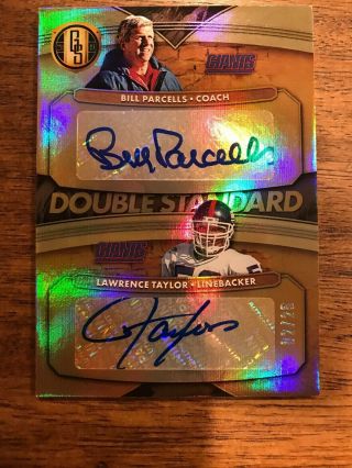 2019 Gold Standard Double Standard Bill Parcells Lawrence Taylor Dual Auto 2/25