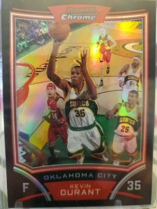 2008 - 09 Bowman Chrome Kevin Durant Refractor 235/499 2nd Year Ready To Grade