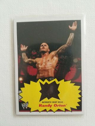 Wwe Randy Orton 2012 Topps Heritage Authentic Event Worn Shirt Relic Card Tan
