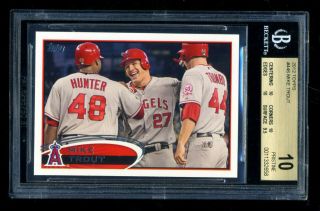 Mike Trout 2012 Topps 2nd Year Card 446 Bgs 10 Pristine Angels Mvp