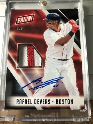 Rafael Devers 2018 Panini The National Auto 2 - Color Patch Ssp 4/5 - Red Sox