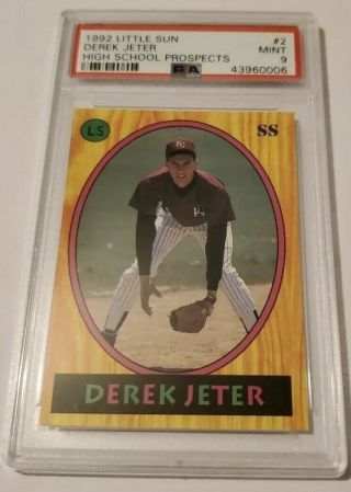 1992 Little Sun High School Prospects Derek Jeter Rookie Rc Psa 9