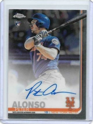 2019 Topps Chrome Rookie Autographs Rapa Peter Alonso Rc - Pack Fresh