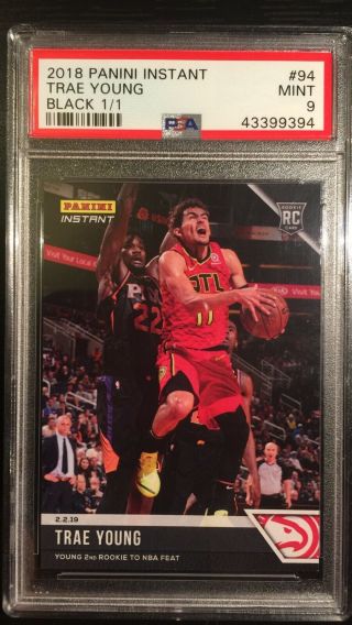 Trae Young 2018 - 19 Panini Instant Black Rookie 1/1 Psa 9
