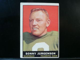 1961 Topps Football Card 95 Sonny Jurgenson - Philadelphia Eagles Vg,  /ex