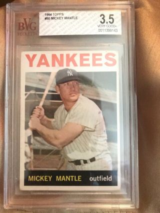 1964 Topps 50 Mickey Mantle Yankees Bvg Beckett (3.  5 Very Good, )
