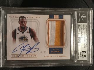 16/25 Kevin Durant 2017 - 18 National Treasures Auto Patch Clutch Factor Bronze