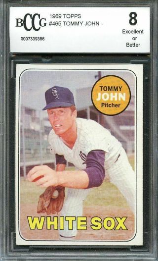 1969 Topps 465 Tommy John Chicago White Sox Bgs Bccg 8