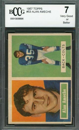 1957 Topps 53 Alan Ameche Baltimore Colts Bgs Bccg 7