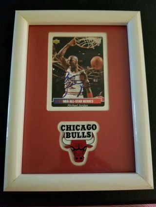 92 - 93 Upper Deck Autographed Michael Jordan Card In Frame