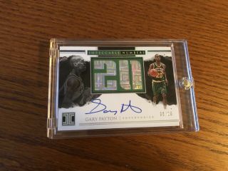 2017 - 18 Gary Payton Panini Impeccable Numbers Auto 8/20 Seattle Supersonics