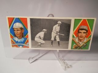 1912 T202 Hassan Triple Folder Ira Thomas Chief Bender Waiting For A Good One