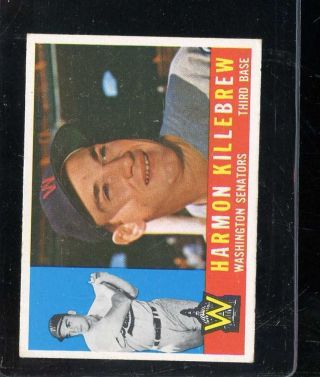 1960 Topps 210 Harmon Killebrew Vg Creases Nicely Centered A2558