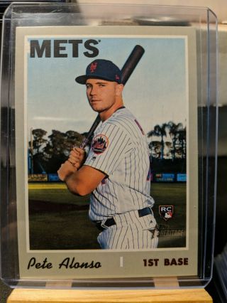 Peter Pete Alonso York Mets 2019 Topps Heritage Rookie Rc Card 519
