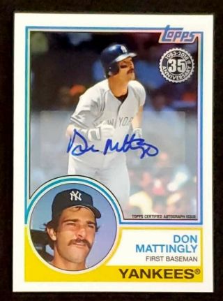 ☆4/25☆ Don Mattingly 2018 Silver Pack 1983 Topps Chrome Refractor Auto Yankees ☆