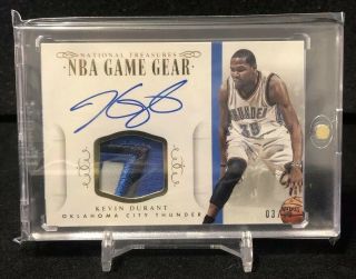14 - 15 Kevin Durant National Treasures Nba Game Gear Patch Auto 3/10 Game