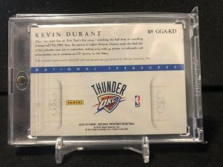 14 - 15 Kevin Durant National Treasures NBA Game Gear Patch Auto 3/10 Game 2