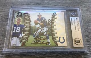 Peyton Manning Indianapolis Colts Signed 1998 Pacific Omega Rc Beckett Slabbed