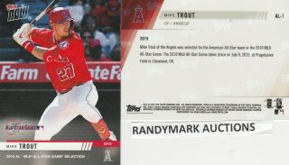 Mike Trout Los Angeles Angels 2019 Topps Now Mlb All - Star Game Al - 1 Sp 365