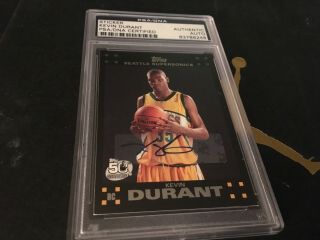 2007 Topps 112 Kevin Durant Rc Auto Psa/dna Certified Rookie Card Signed