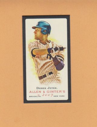 Derek Jeter 2007 Topps Allen & Ginter Baseball Black Border Mini Card 150