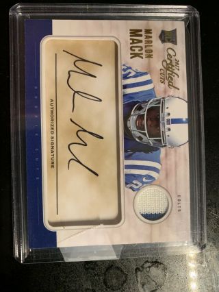 2017 Panini Certified Cuts Marlon Mack Rookie Auto Patch Rc Signed Sp Jersey 299