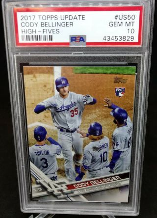 Cody Bellinger 2017 Topps Update Us50 Sp High Five Rc Rookie Psa 10 Rookie