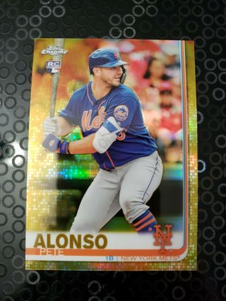 2019 Topps Chrome Pete Alonso Rc Gold Refractor /50 Mets Non Auto Sp Peter