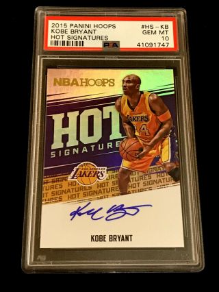Kobe Bryant 2017 Panini Hoops Hot Signatures Autograph Auto Psa 10 Lakers