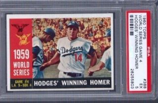 1960 Topps Card 388 Psa 5 Hodges Winning Homer Los Angeles Dodgers World Series