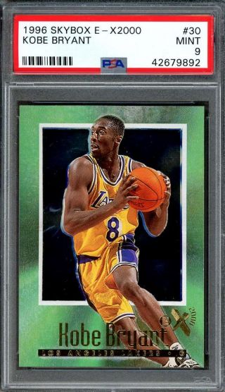 1996 - 97 Skybox E - X2000 30 Kobe Bryant Los Angeles Lakers Rookie Card Psa 9