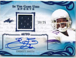 Emmitt Smith 2019 Leaf In The Game Patch Auto 18/25