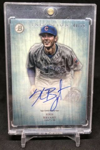 2014 Topps Inception Kris Bryant On Card Prospect Auto Sp /75