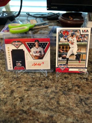 2019 Stars & Stripes Josh Jung Signatures Jersey Red Ink Auto /299 And Base