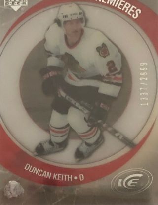 05 - 06 Upper Deck Ice 148 Duncan Keith Chicago Blackhawks Rookie Premiers /2999