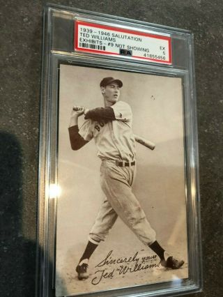 1939 - 1946 Salutation Exhibits Ted Williams 9 Not Showing Red Sox Psa 5 Rare