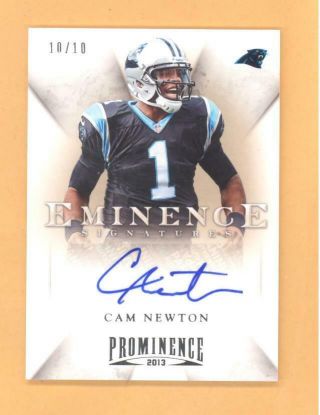 Cam Newton 2013 Panini Prominence Signatures Auto Autograph D 10/10 Panthers