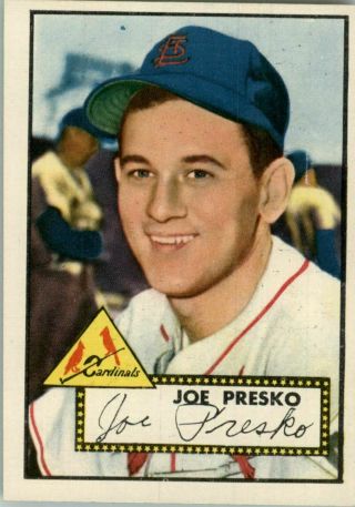 1952 Topps 220 Joe Presko Rc - Ex - Mt