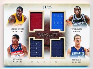 2013 - 14 Immaculate Bennett Victor Oladipo Otto Porter Zeller Quad Jersey Rc /25