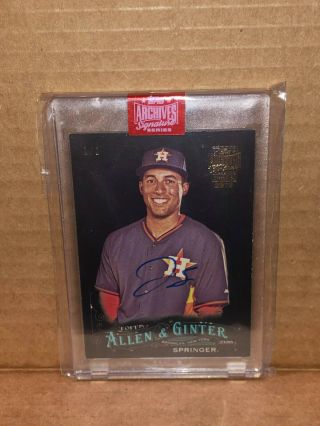 2019 Topps Archives Signature Buyback Auto George Springer 1/1 One Of One Ginter