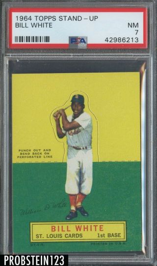 1964 Topps Stand - Up Bill White St.  Louis Cardinals Psa 7 Nm
