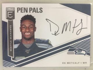 Dk Metcalf 2019 Elite Pen Pals Auto Autograph Rc Seattle Seahawks Ole Miss C7