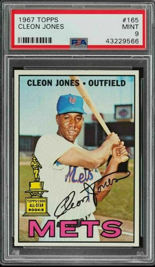 1967 Topps 165 Cleon Jones Ny Mets Card - Psa 9 - - 43229566