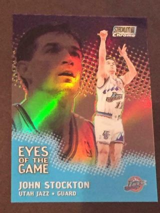 1999 - 00 St.  Club Chrome Eyes Of The Game Refractor John Stockton Utah Jazz Eg10