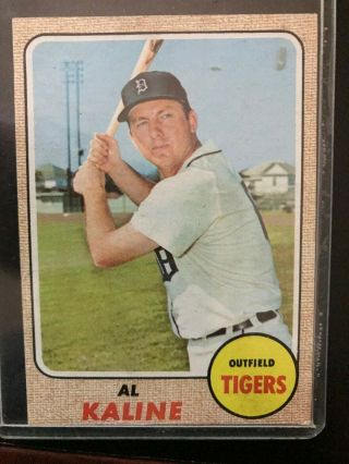 1968 Topps Al Kaline 240 Baseball Card Detroit Tigers Ex - Mt