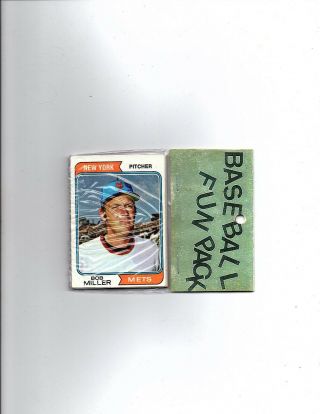 1974 Topps Baseball Cello Fun Pack (10 Cards) 25 Available