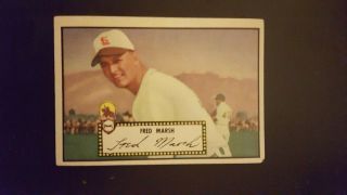 1952 Topps 8 Fred Marsh (black Back) Baseball Card