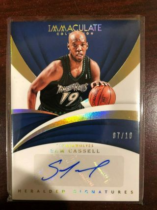 Sam Cassell 2017/18 Immaculate Gold Auto 7/10 Timberwolves