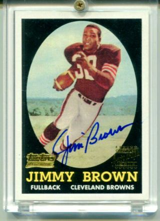 Jim Brown 2001 Topps Team Legends 1958 Rookie Reprint Auto Autograph Card Hof Sp